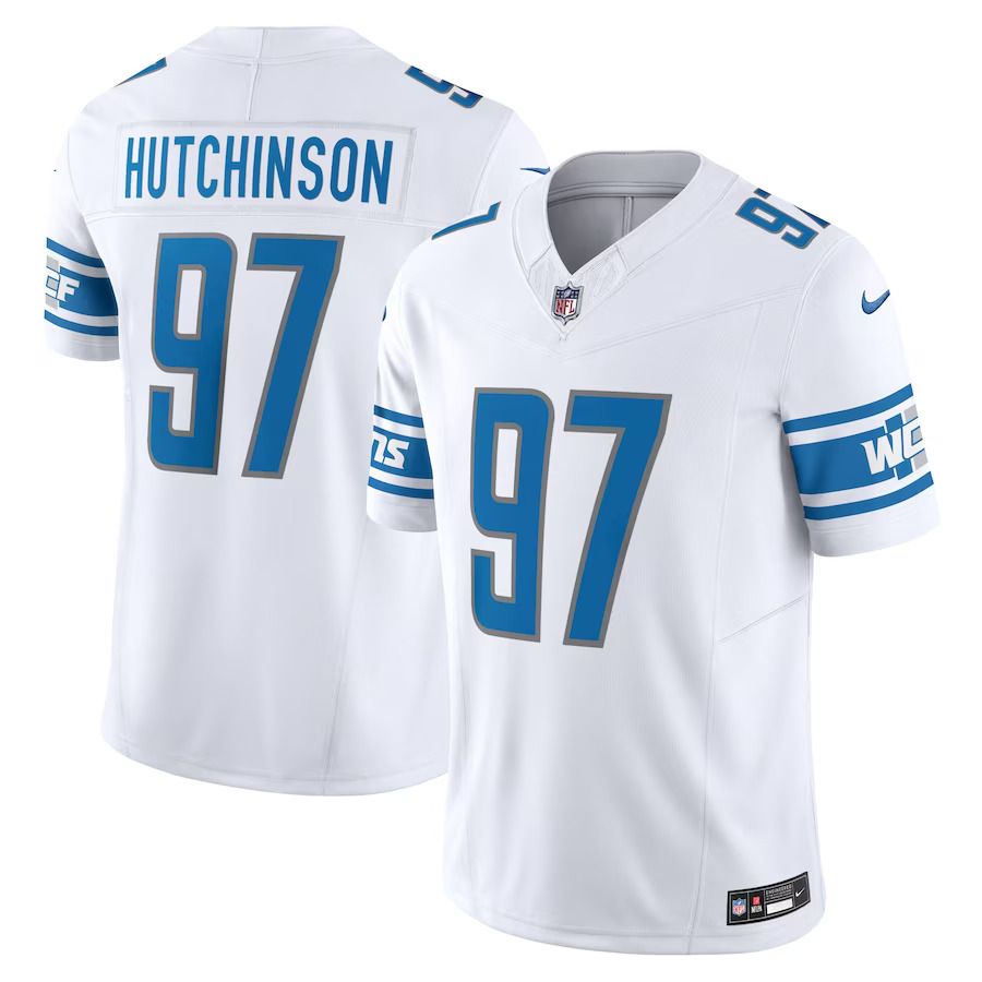 Men Detroit Lions #97 Aidan Hutchinson Nike White Vapor F.U.S.E. Limited NFL Jersey->detroit lions->NFL Jersey